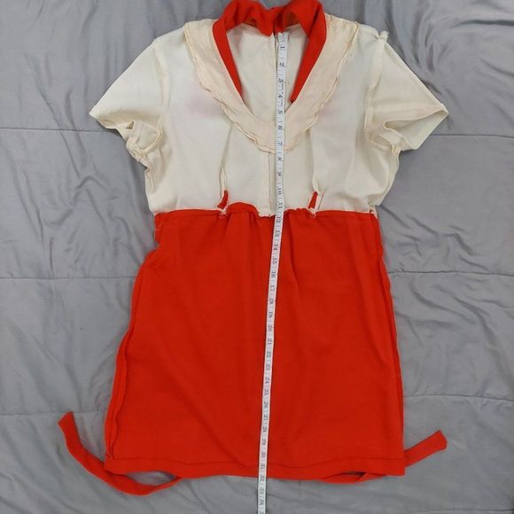 Vintage 1960s 1970s Pointed Dagger Collar Empire Waist Babydoll Dress - Picture 12 of 15